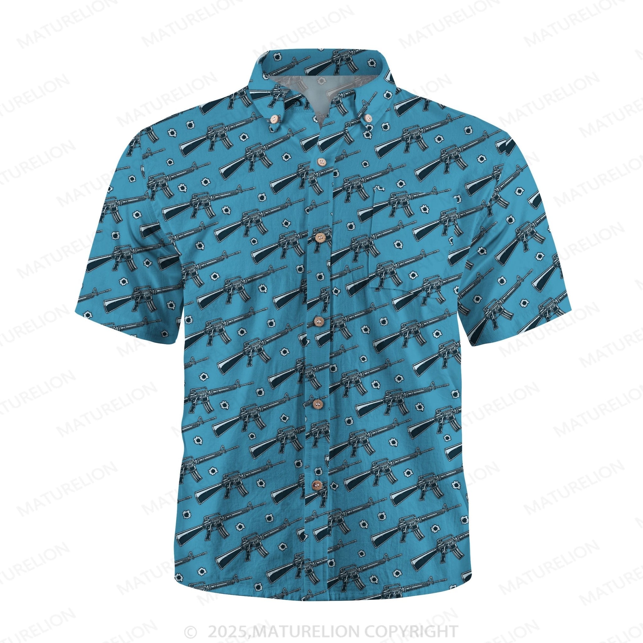 Maturelion Sunset Paradise Button Up Shirt