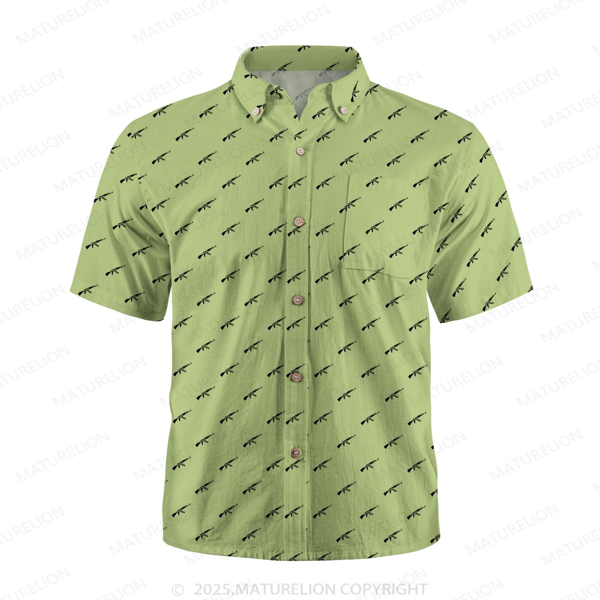 Maturelion Ocean Wave Button Up Shirt