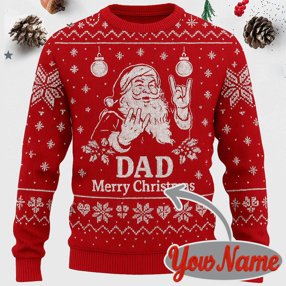 Maturelion Sweater Hail Santa Christmas Ugly Sweater