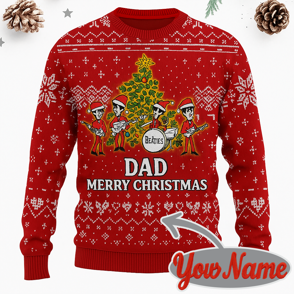 Maturelion The beatles chibi Funny Christmas Ugly Sweater