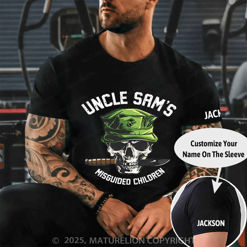 Maturelion Men's T-Shirt Uncle Sam's Misguided Children Cotton T-Shirt