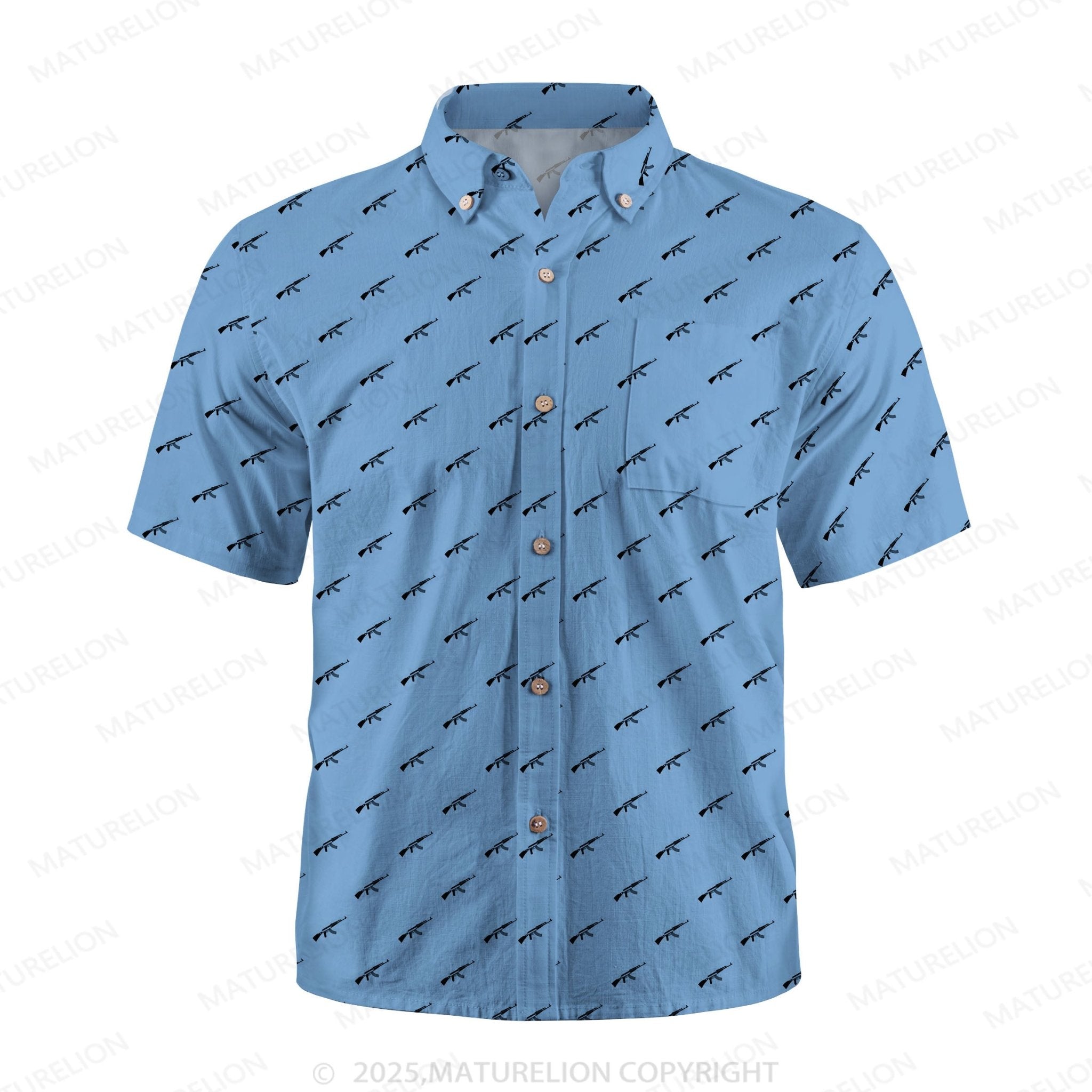 Maturelion Ocean Wave Button Up Shirt