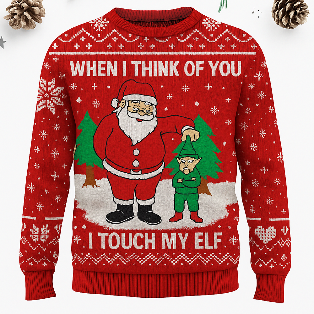Maturelion Santa Elf Funny Christmas Ugly Sweater