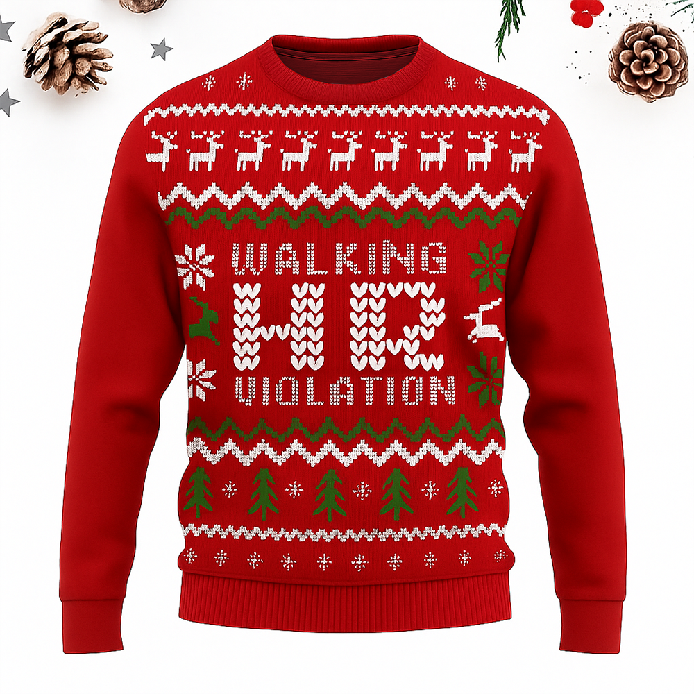 Maturelion Xmas Walking HR Violation Christmas Sweater