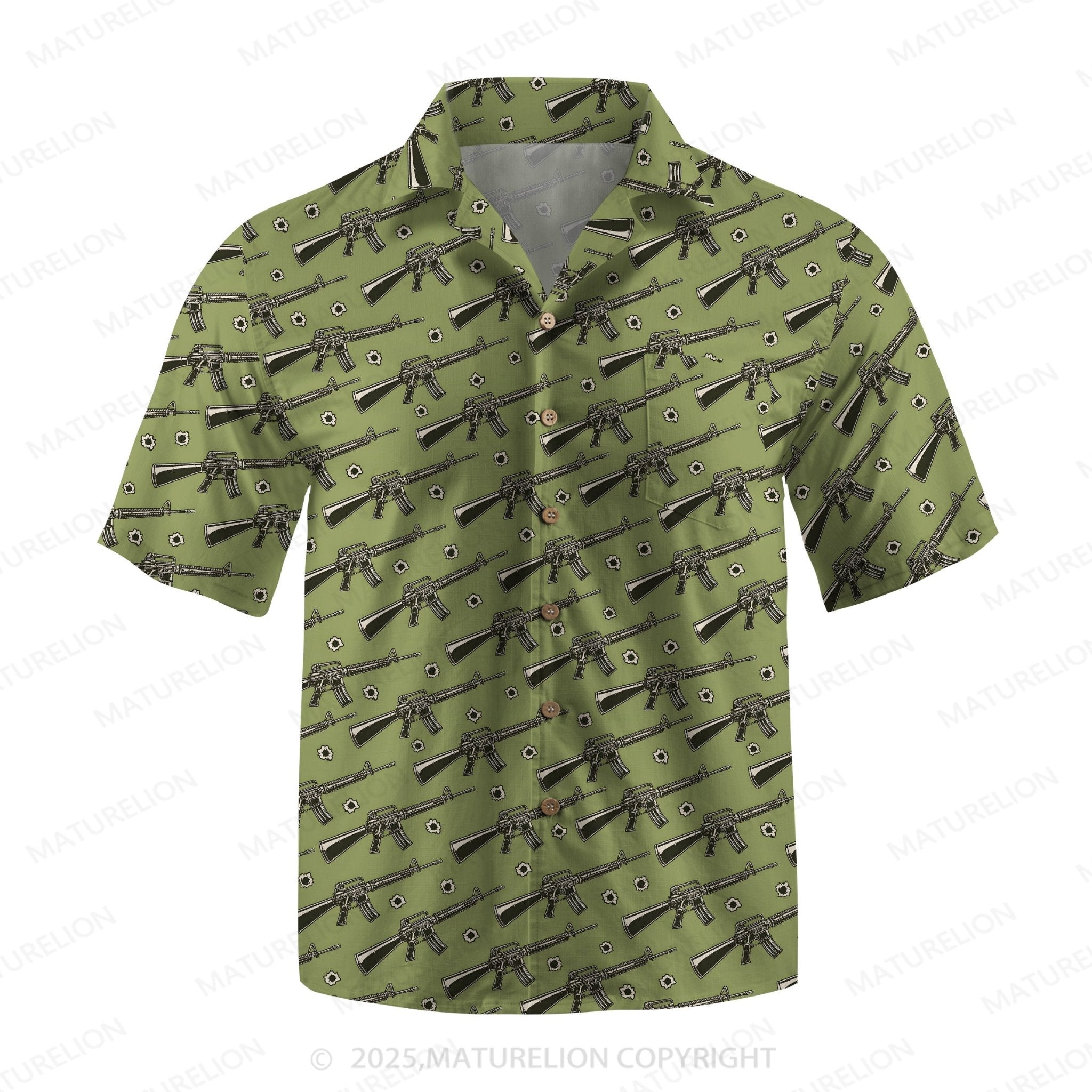 Maturelion Assault Rifle Pattern Hawaiian Shirt