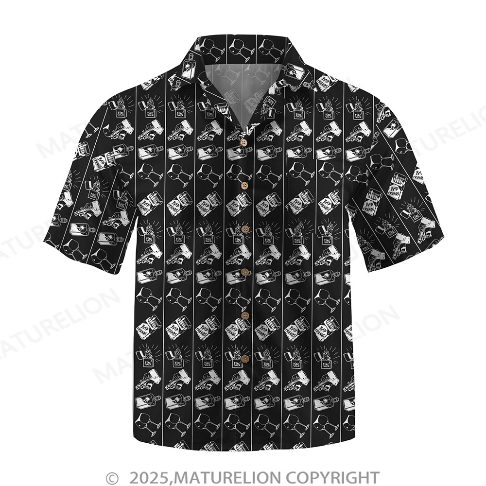 Maturelion Men's Hawaiian Shirt Midnight Tropics Hawaiian Shirt