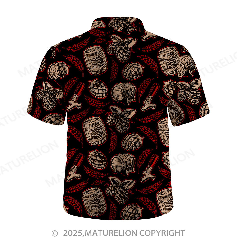 Maturelion Men's Hawaiian Shirt Palm Breeze Button Up Shirt