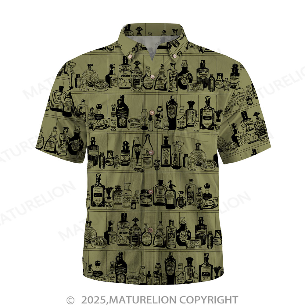 Maturelion Men's Hawaiian Shirt Pacific Flow Button Up Shirt