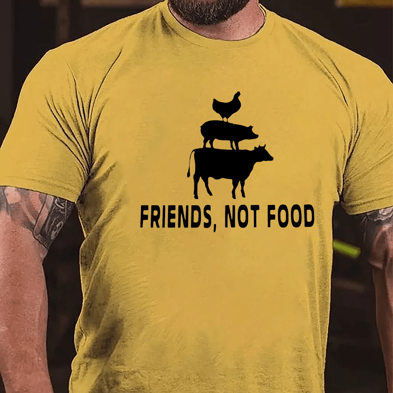 Friends Not Food Cotton T-shirt-Maturelion