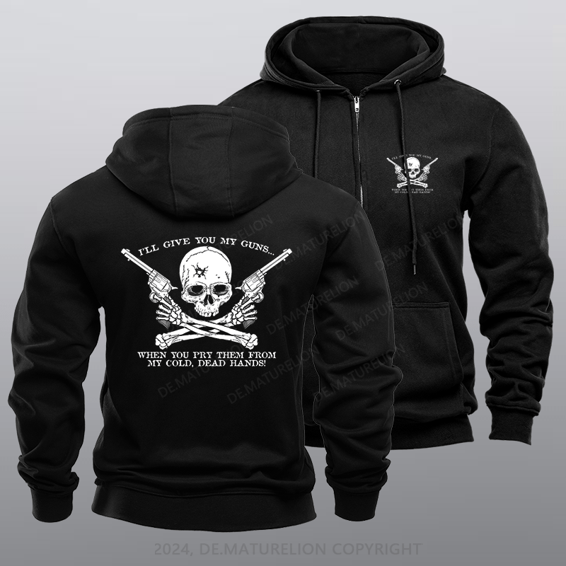 Maturelion Men's Hoodie COLD DEAD HANDS Fleece Zipper Hoodie