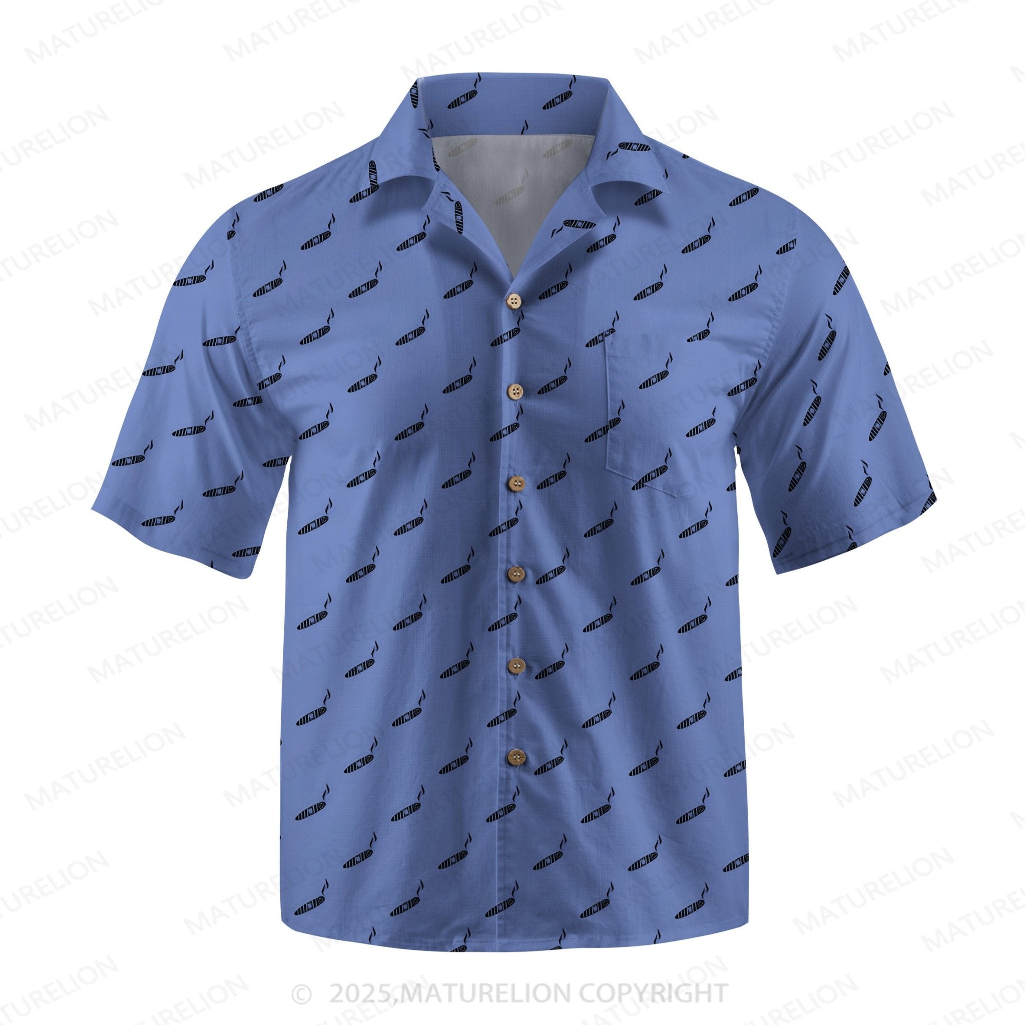 Maturelion Men's Hawaiian Shirt Blue Lagoon Hawaiian Shirt