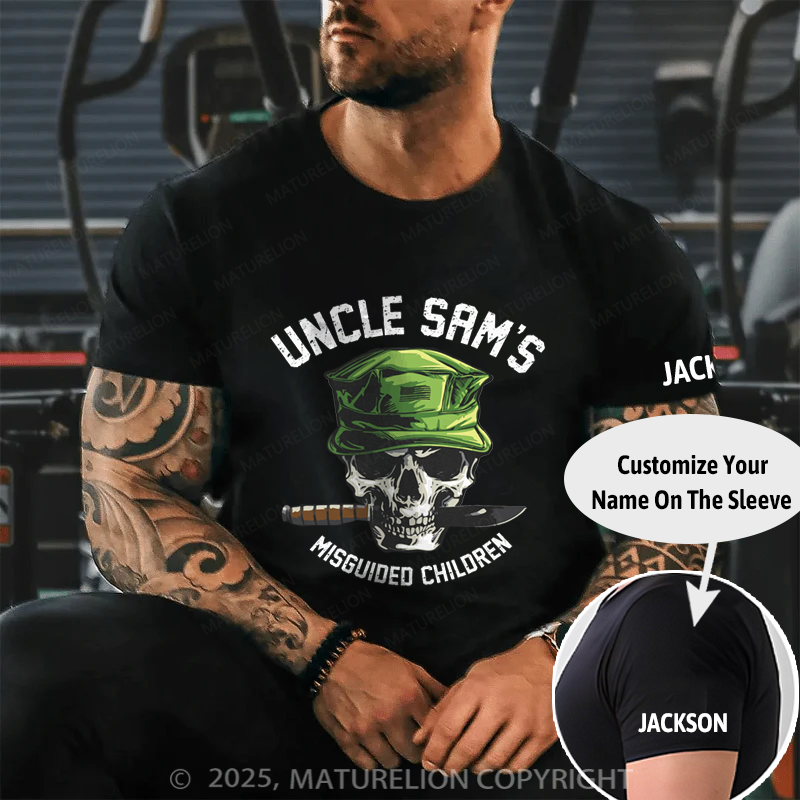 Maturelion Men's T-Shirt Uncle Sam's Misguided Children Cotton T-shirt