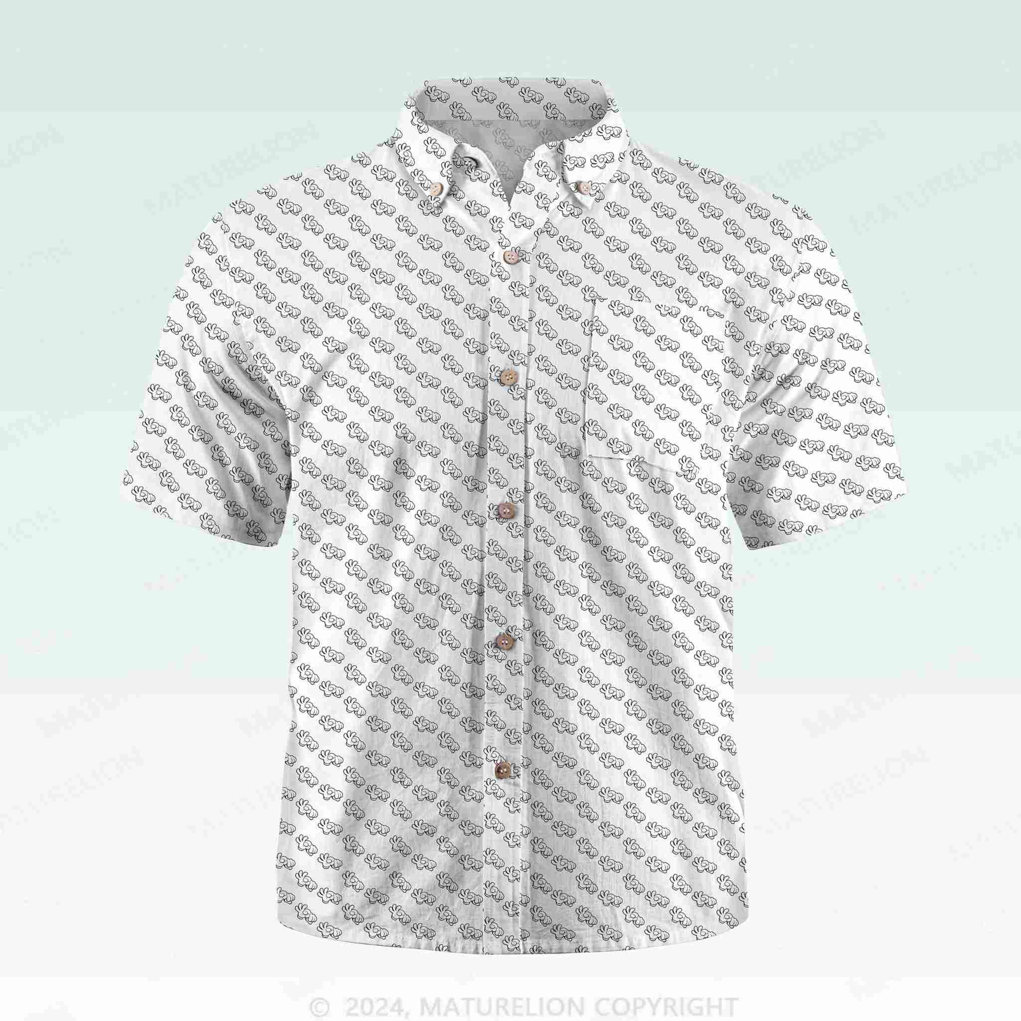 Maturelion Men's Button Pocket ShirtVintage Beach Hawaiian Shirt