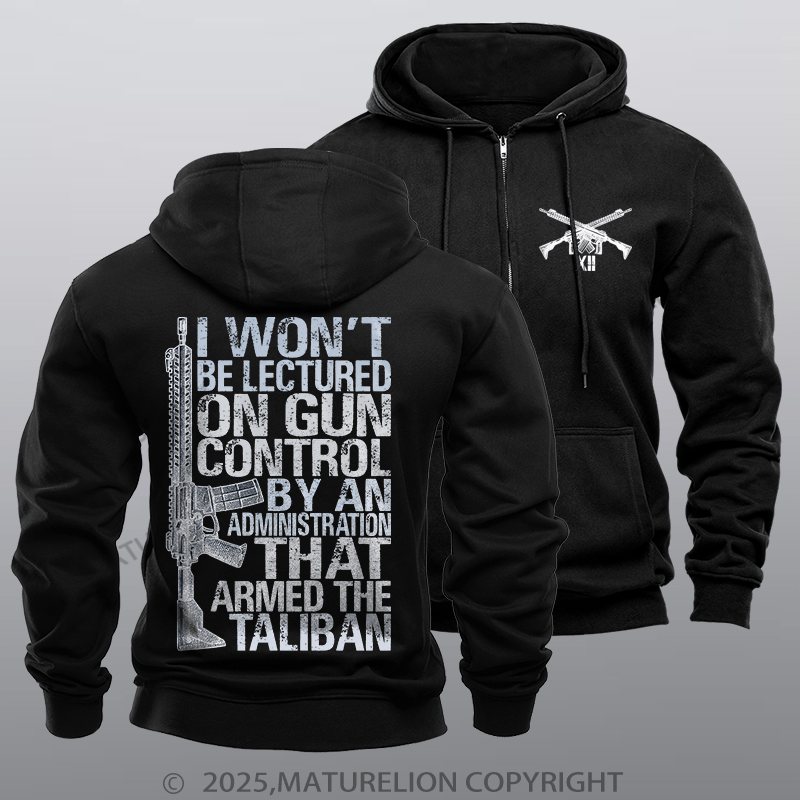 Maturelion Men's Hoodie Gun Control Fleece Zipper Hoodie