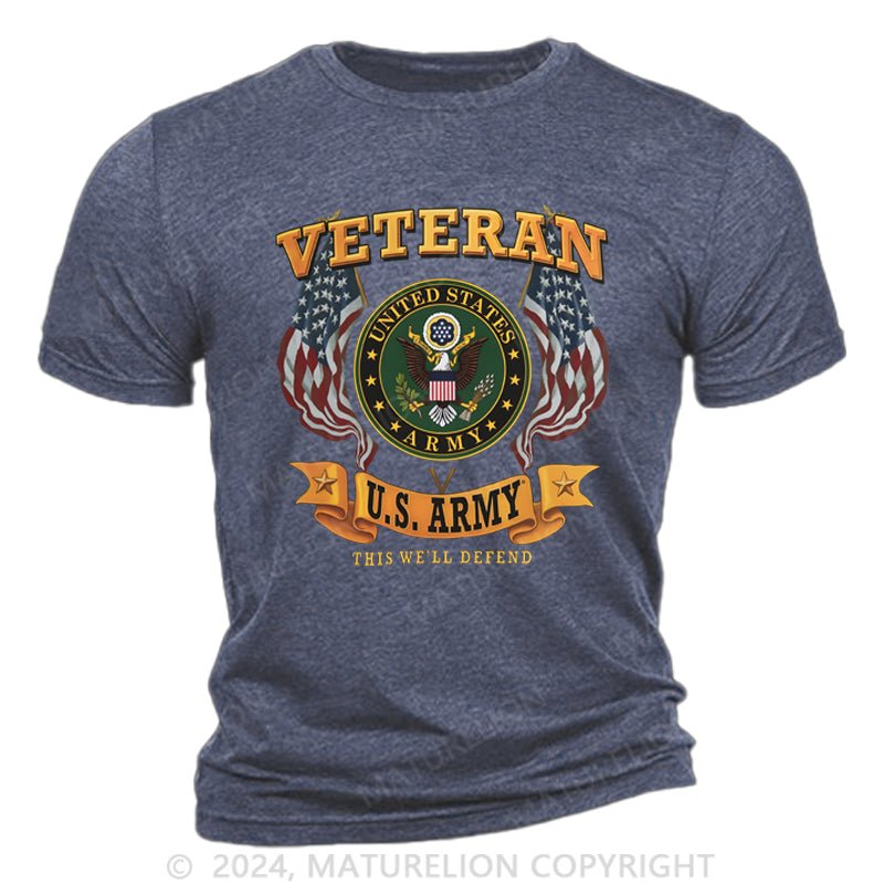 Maturelion Army Veteran Seal Flags Cotton T-Shirt Sale-Maturelion