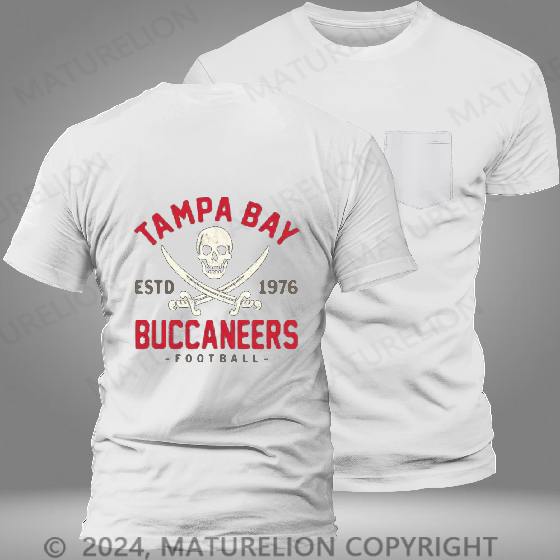 Maturelion Super Bowl  T-Shirt Retro Tampa Bay Buccaneers by Buck Pocket T-shirt Sale-Maturelion