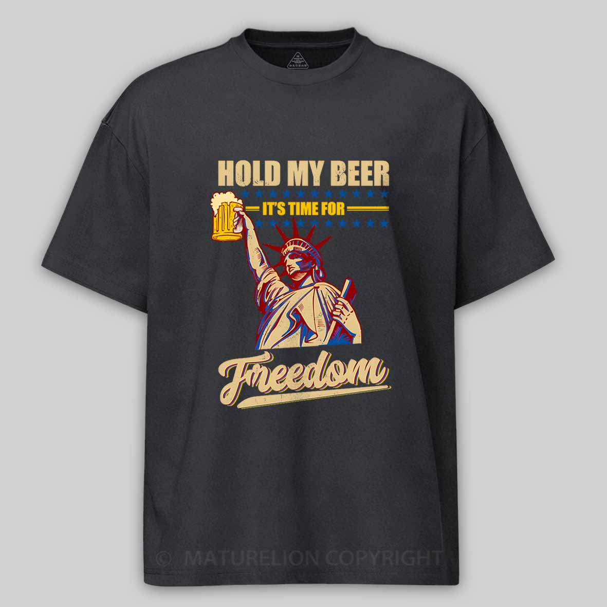 Maturelion Men's T-Shirt Hold My Beer 4th Of July T-shirt