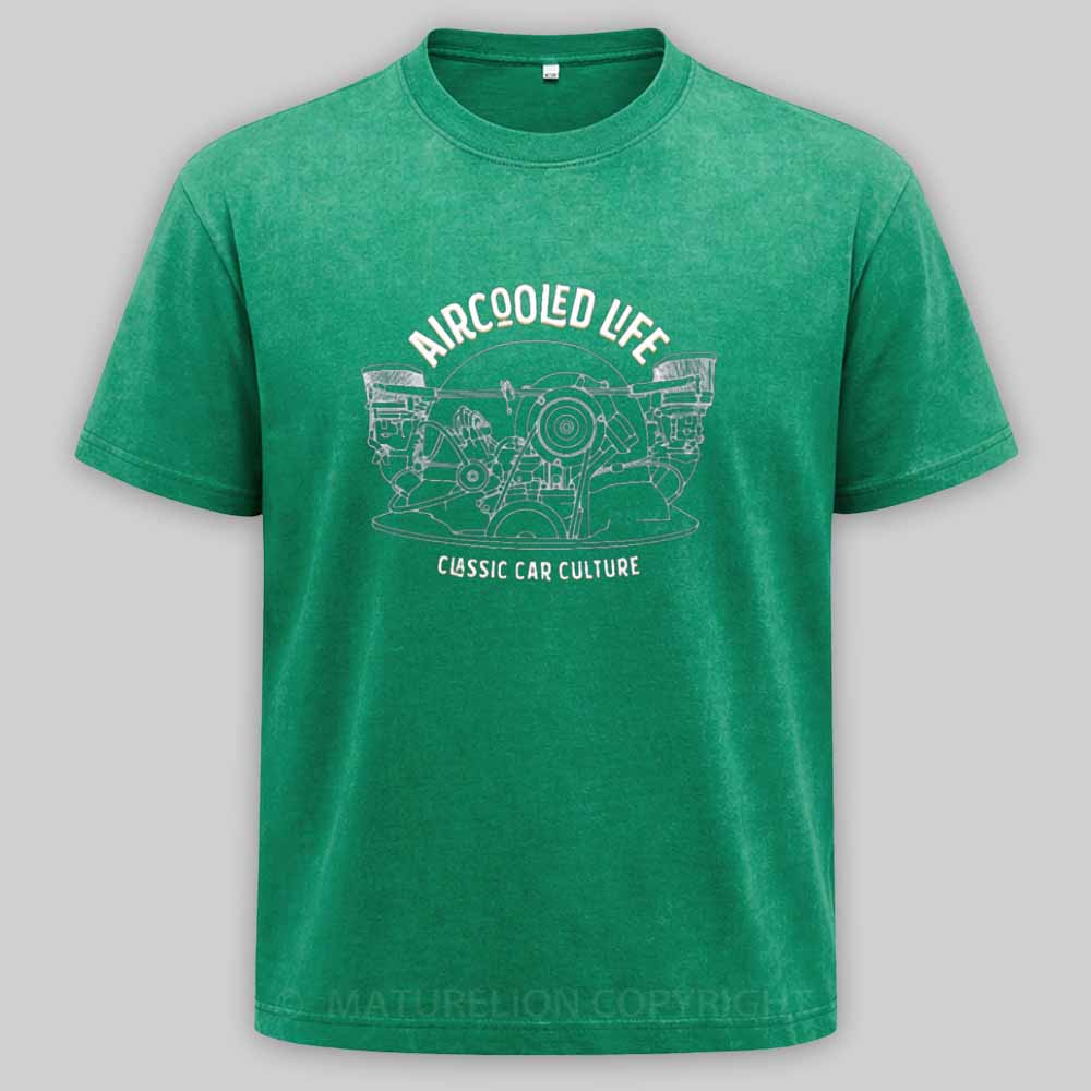 Maturelion  Aircooled Life - Classic Car Culture Washed T-shirt