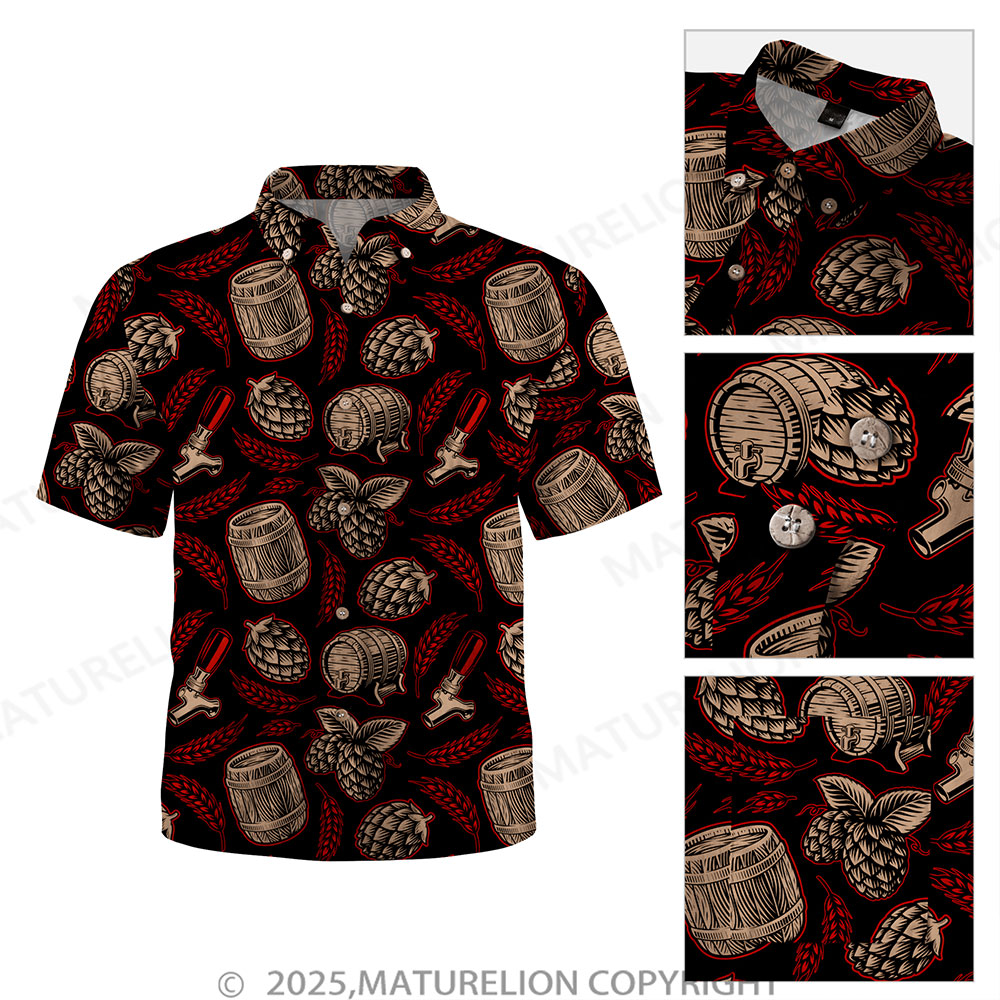 Maturelion Men's Hawaiian Shirt Palm Breeze Button Up Shirt
