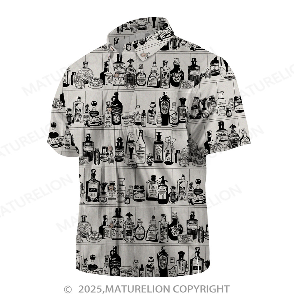 Maturelion Men's Hawaiian Shirt Pacific Flow Button Up Shirt