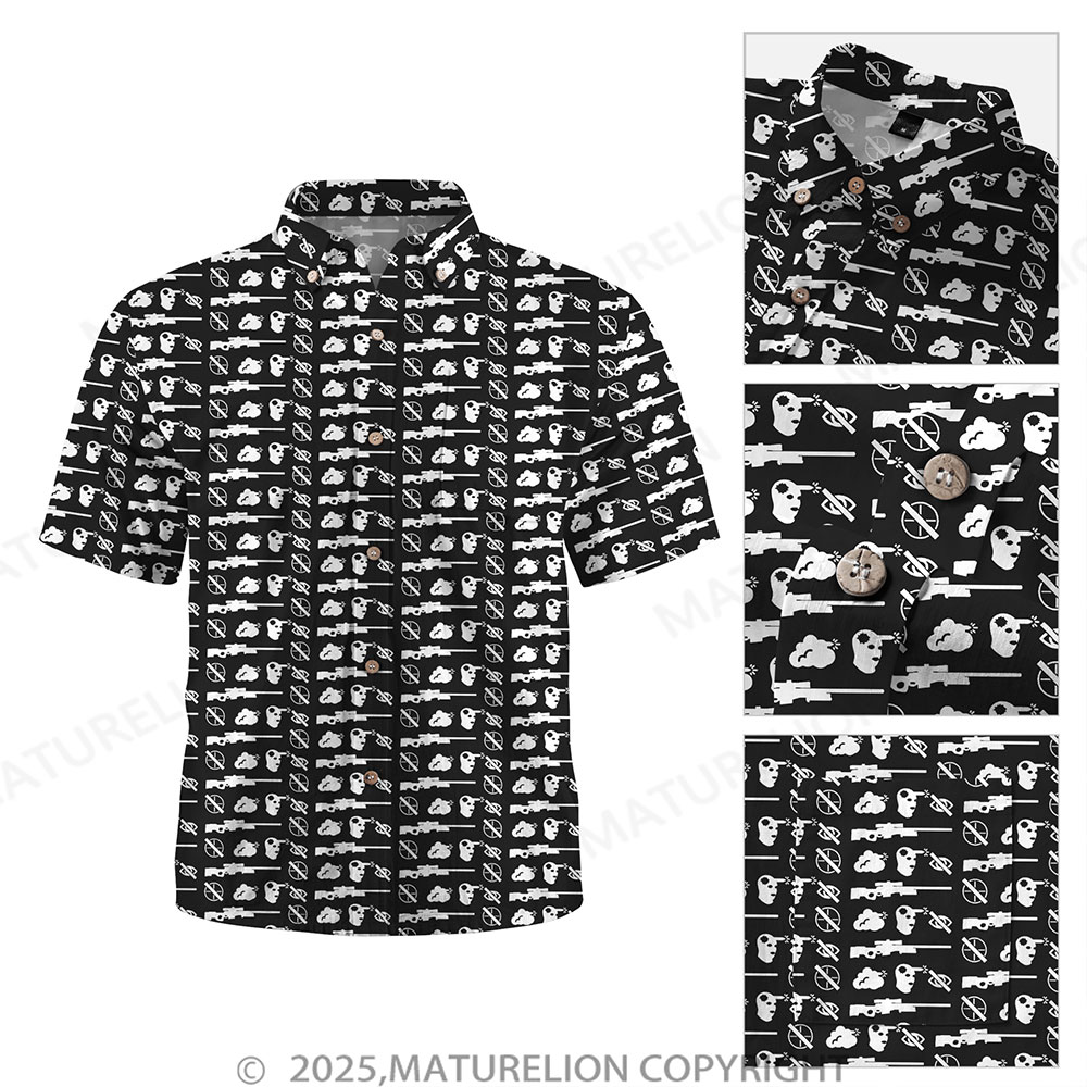 Maturelion Men's Hawaiian Shirt Jungle Vibes Button Up Shirt