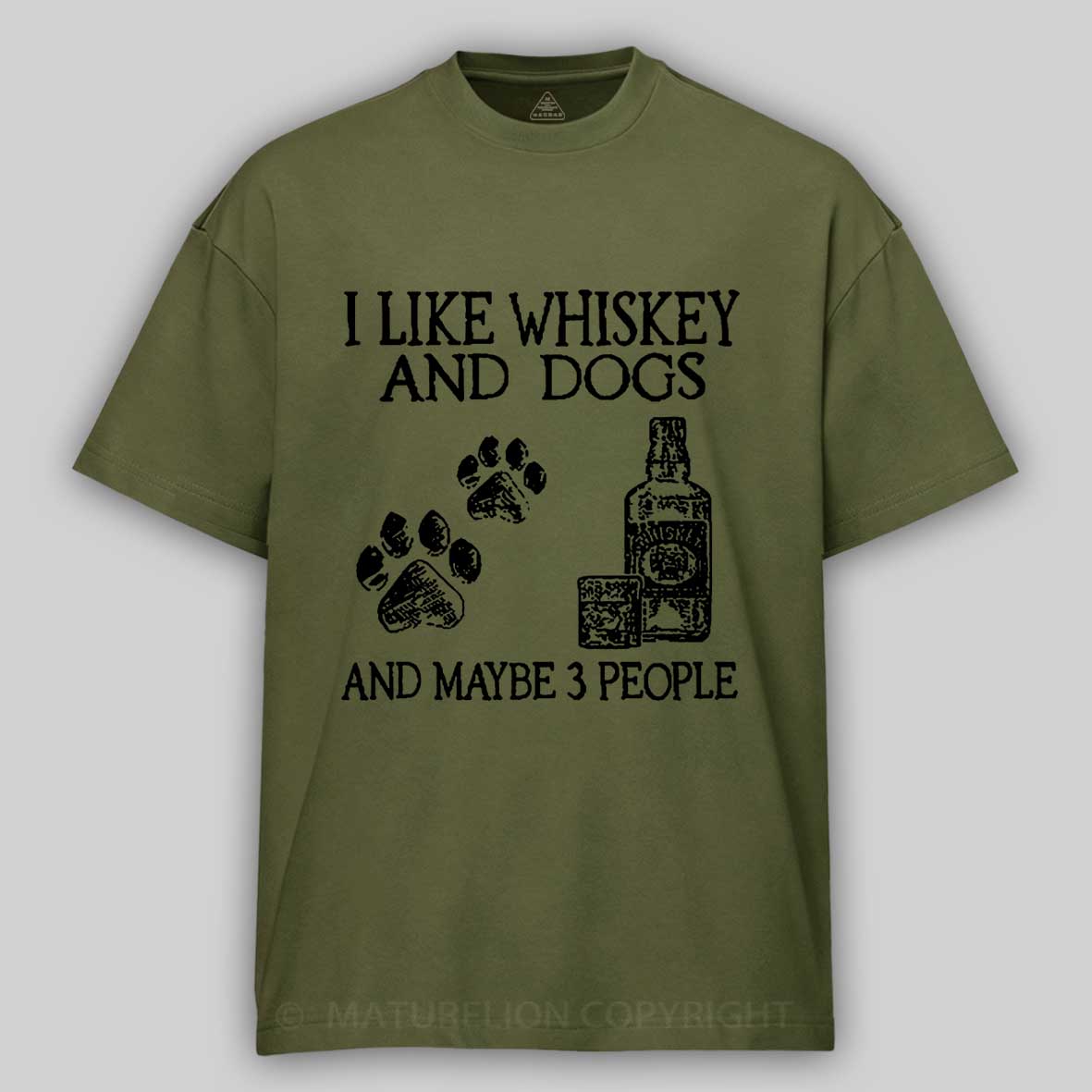 I Like Whiskey And Dogs And Maybe 3 People Cotton T-shirt 