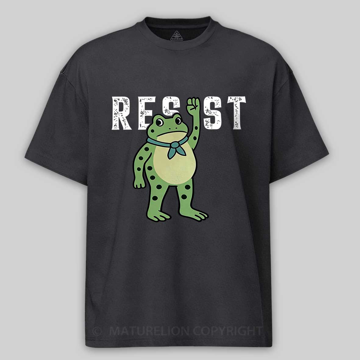 Maturelion Men's T-Shirt Resist Frog Cotton T-shirt