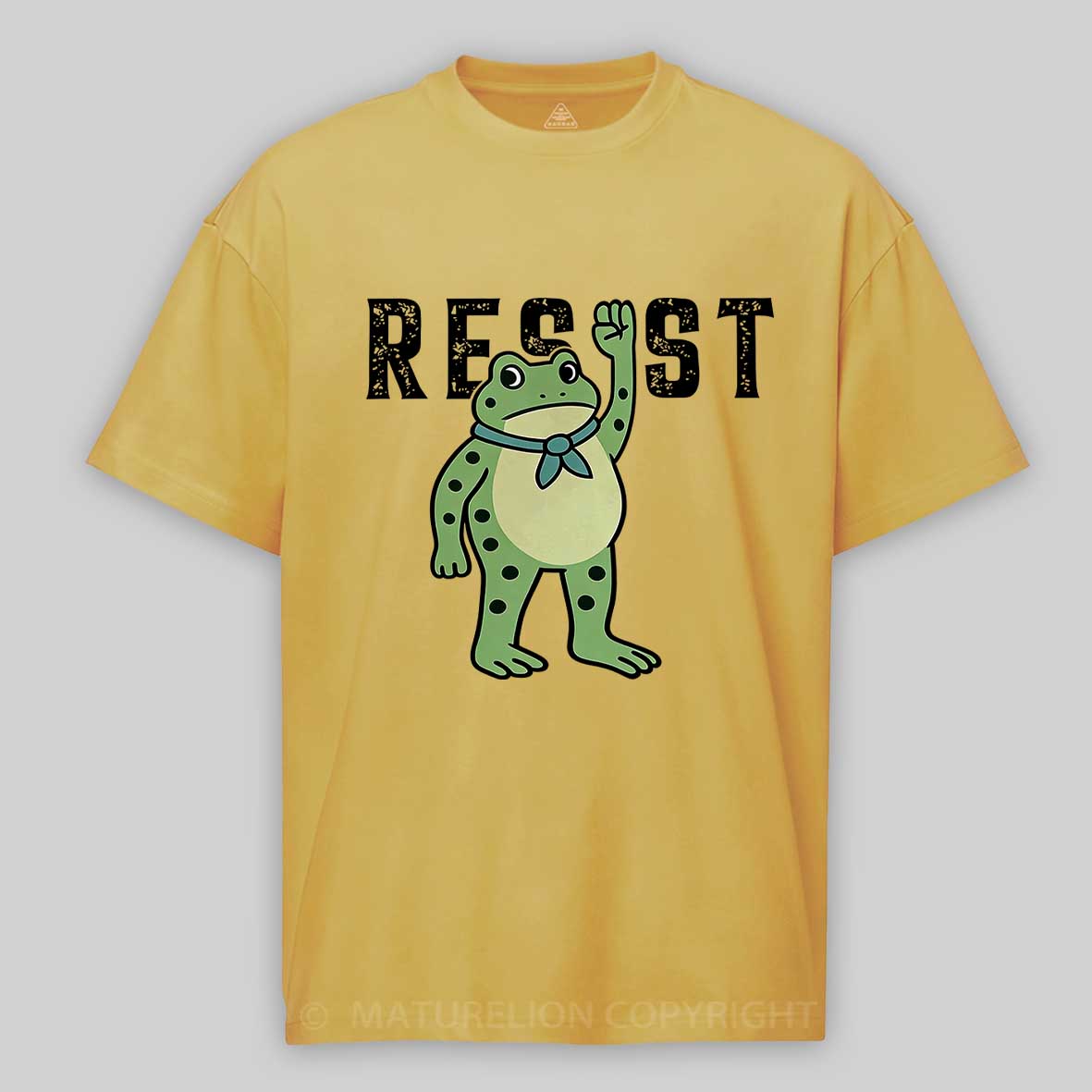 Maturelion Men's T-Shirt Resist Frog Cotton T-shirt