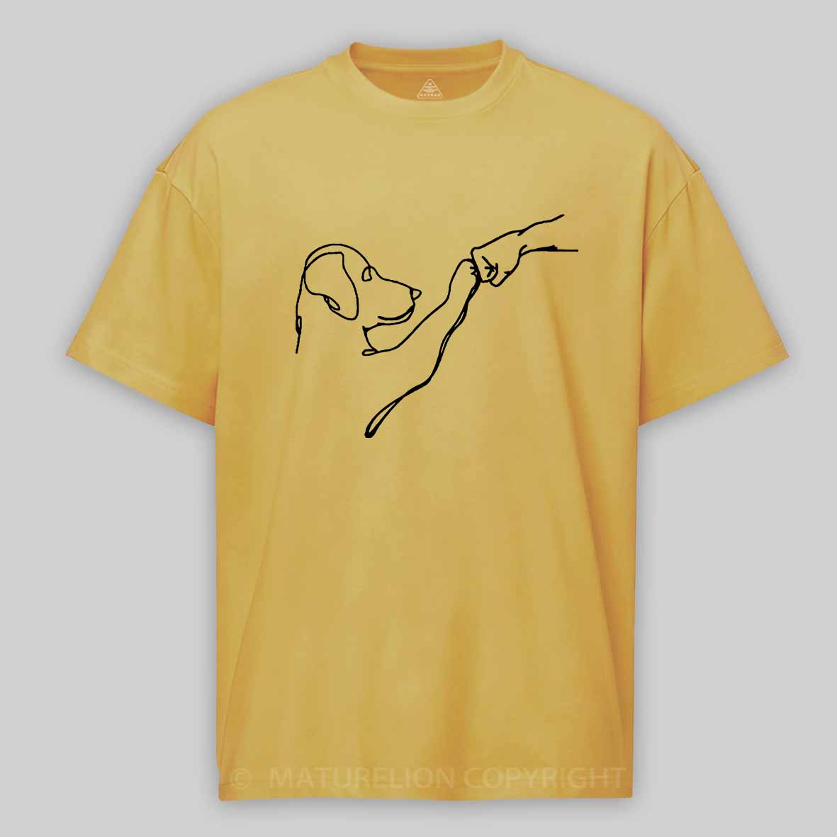 Maturelion Dog Fist Bump Funny Cotton T-Shirt