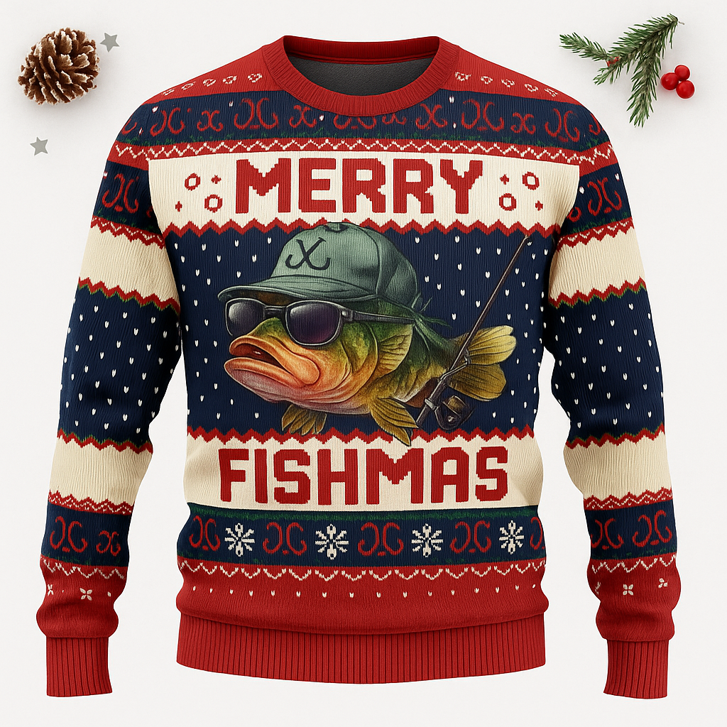 Maturelion Squatching Through The Snow Ugly Christmas Sweater