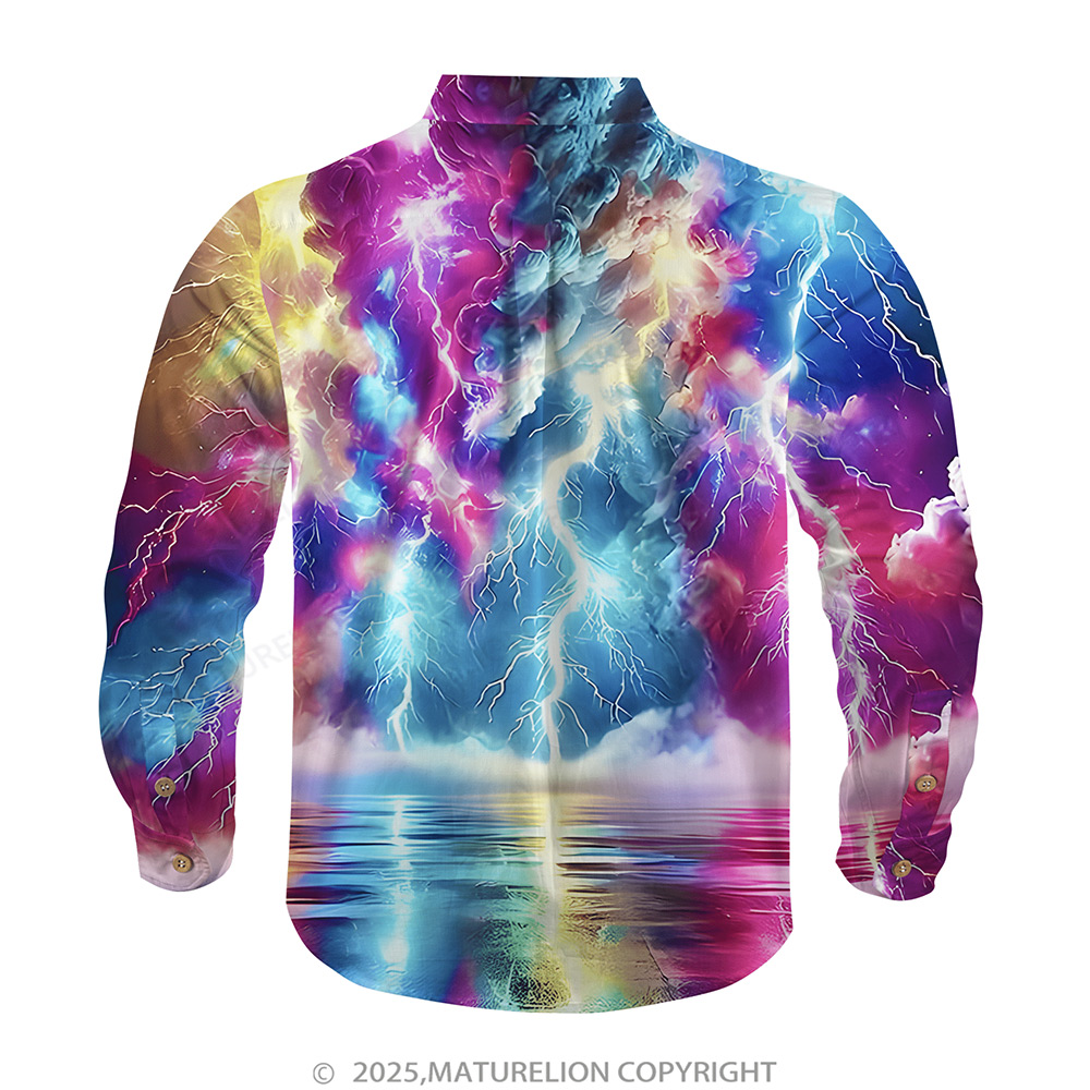 Matreulion Men's Aloha Shirts Rainstorm Hawaiian Shirt