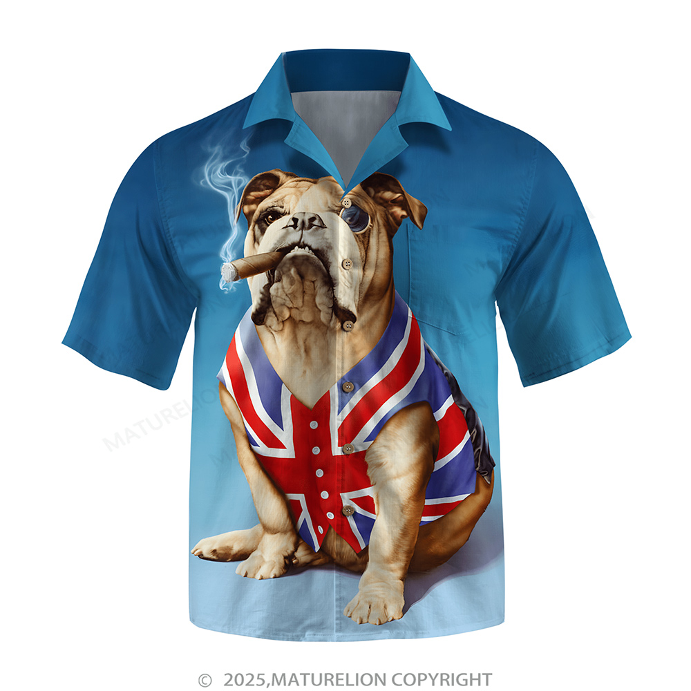 Maturelion Men's Aloha Shirts Fashion Anthropomorphic Animal Hawaiian Shirt