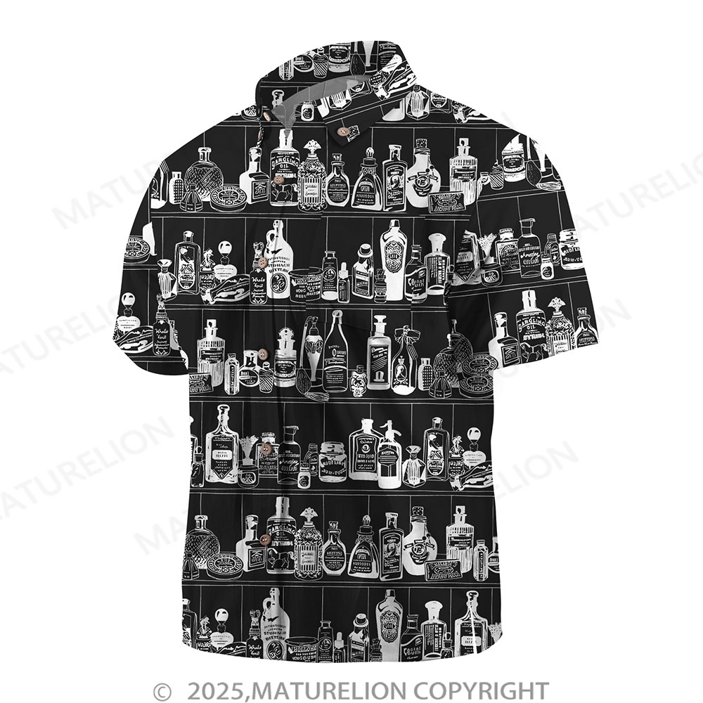 Maturelion Men's Hawaiian Shirt Pacific Flow Button Up Shirt