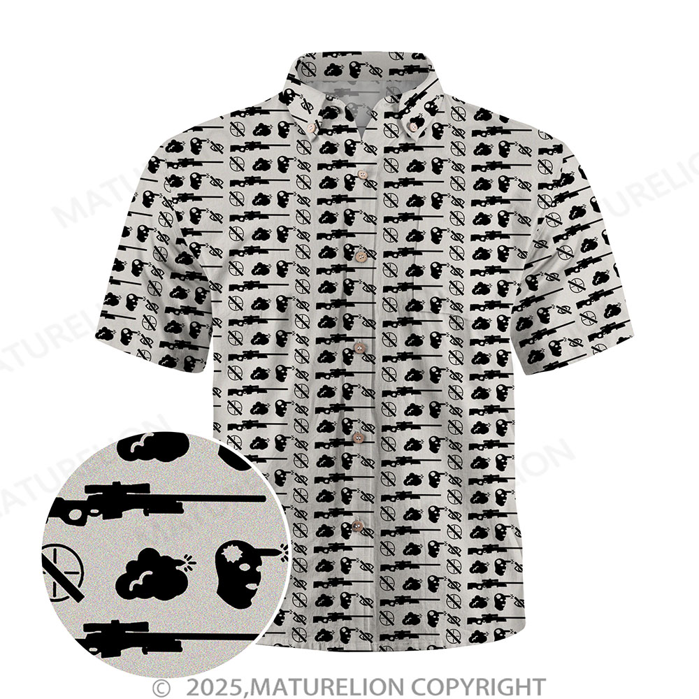 Maturelion Men's Hawaiian Shirt Jungle Vibes Button Up Shirt