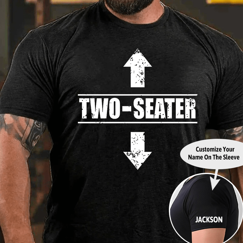 Two Seater Funny Cotton T-shirt (Free Customization)-Maturelion