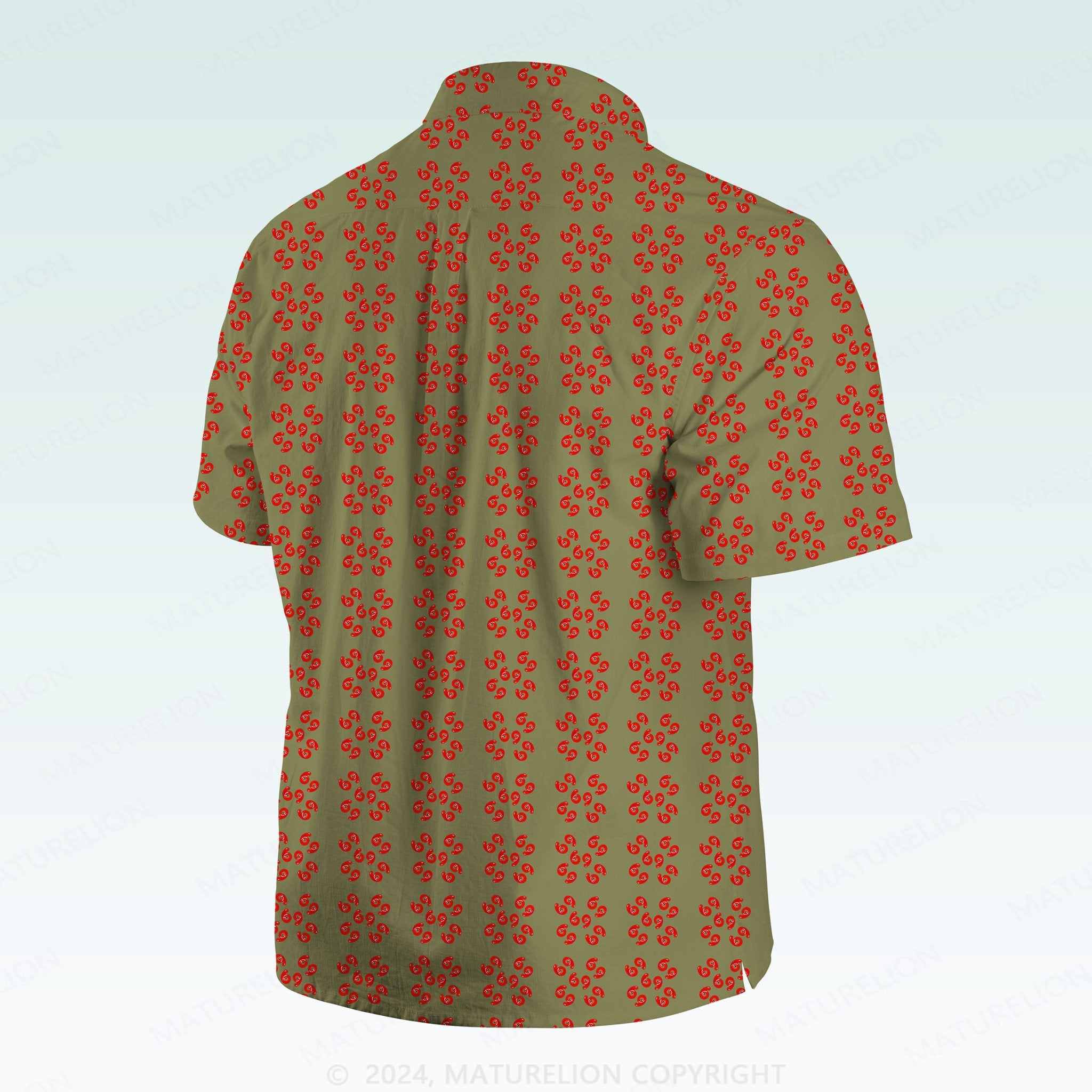 Maturelion Men's Button Pocket Shirt69 Innuendo Beach Hawaiian Shirt