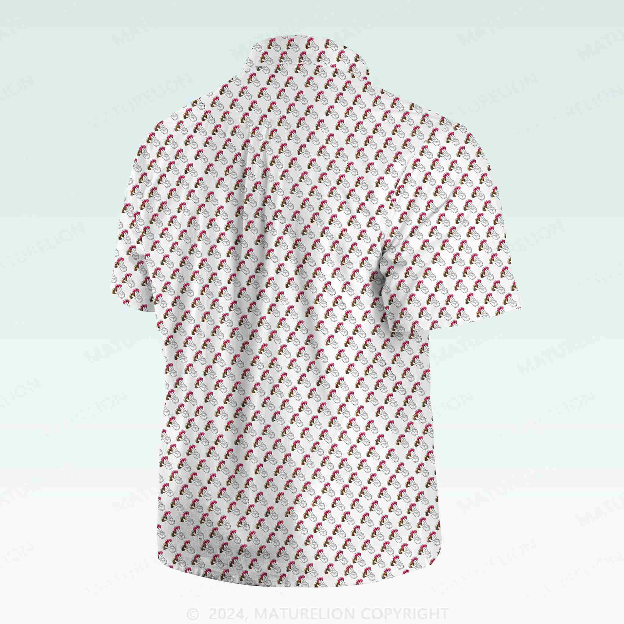 Maturelion Men's Button Pocket ShirtVintage Beach Hawaiian Shirt