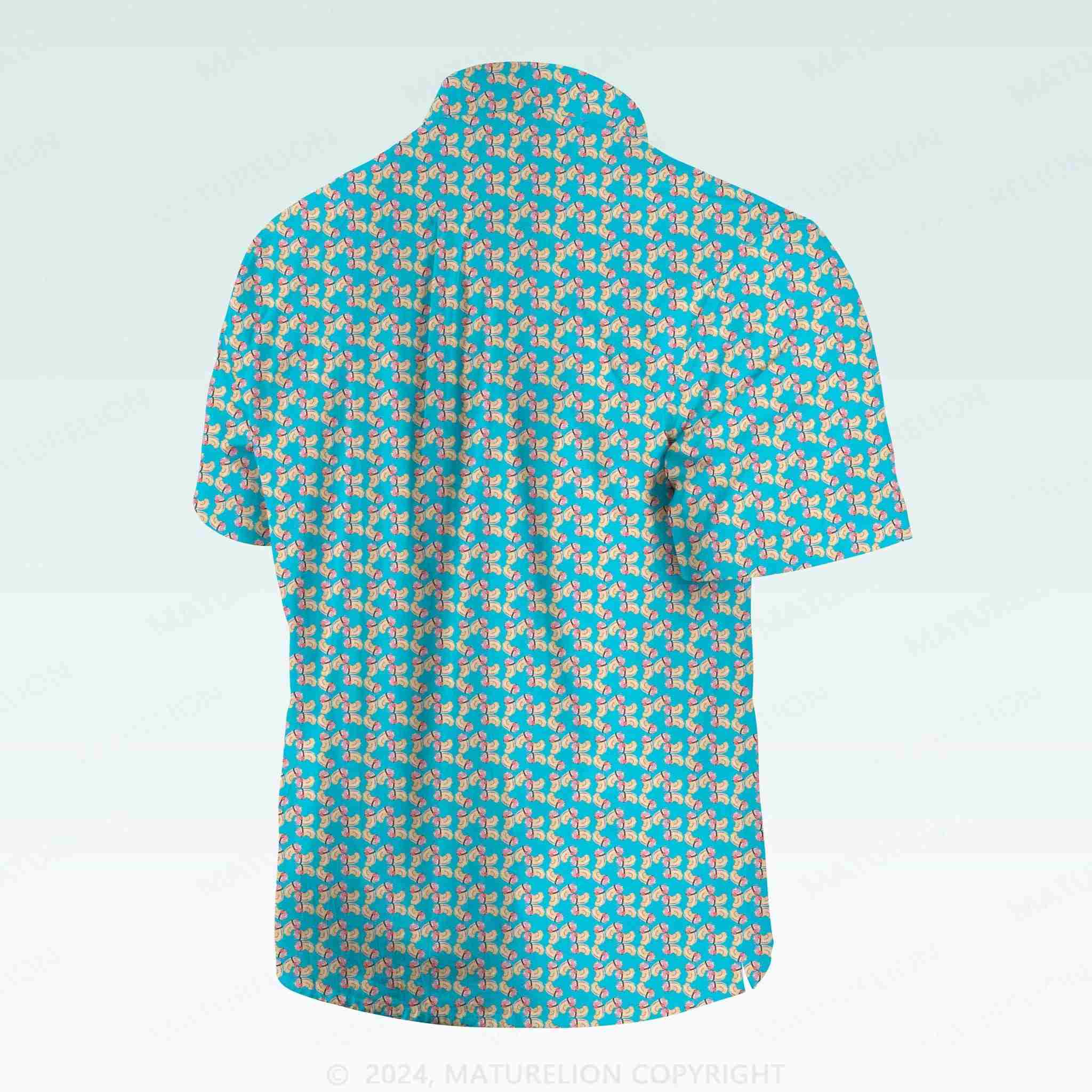 Maturelion Men's Button Pocket ShirtInnuendo Beach Hawaiian Shirt