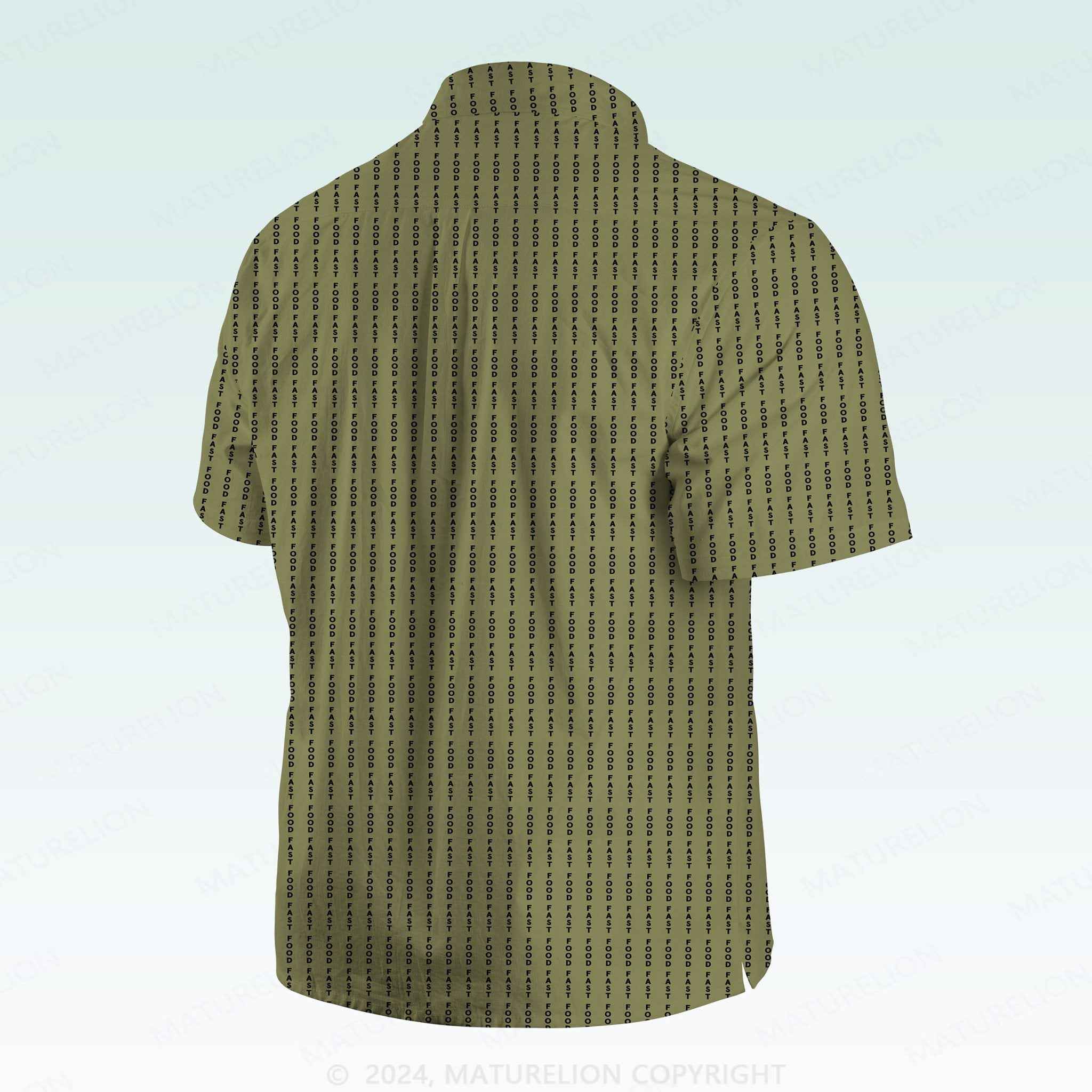 Maturelion Men's Button Pocket ShirtFast Food Hawaiian Shirt