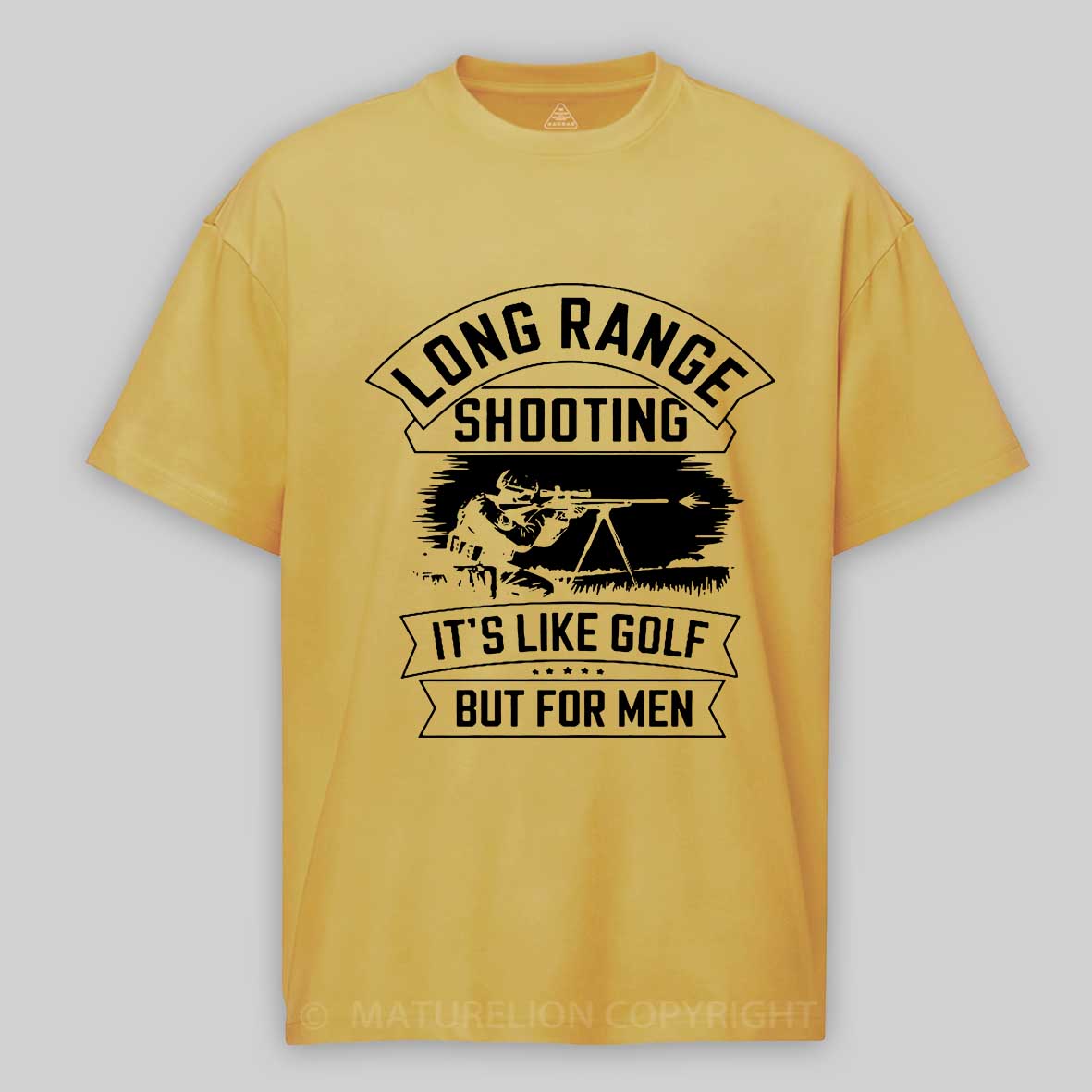Maturelion Men's T-shirt Long range shooting it's like golf but for men Cotton T-shirt