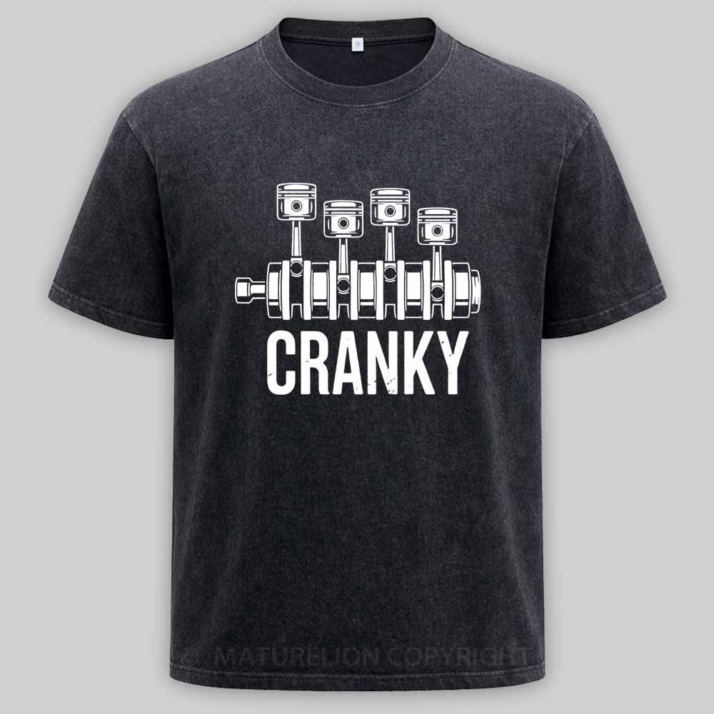 Maturelion Cranky Car Engine Washed T-shirt