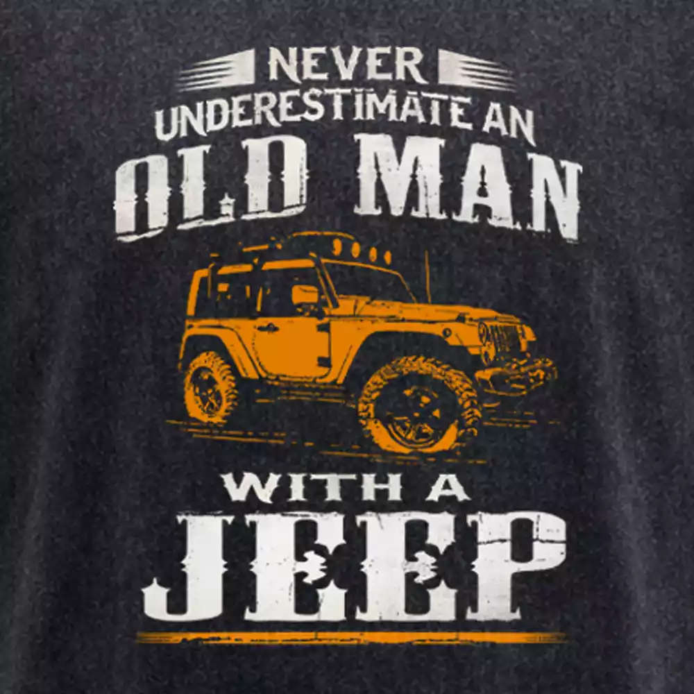 Maturelion Never underestimate an old man with a Jeep Washed T-shirt