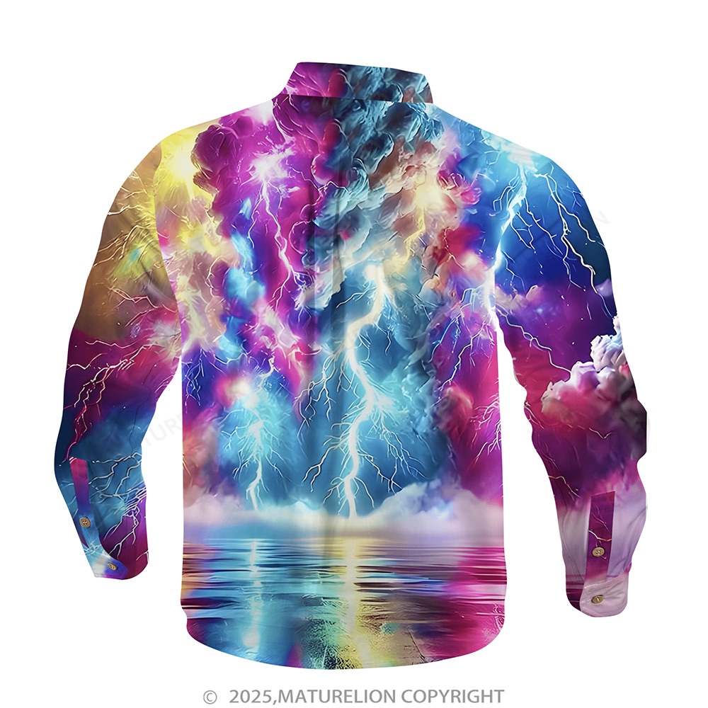 Matreulion Men's Aloha Shirts Rainstorm Hawaiian Shirt