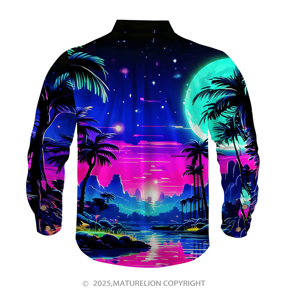 Matreulion Men's Aloha Shirts Coconut Tree Hawaiian Shirt