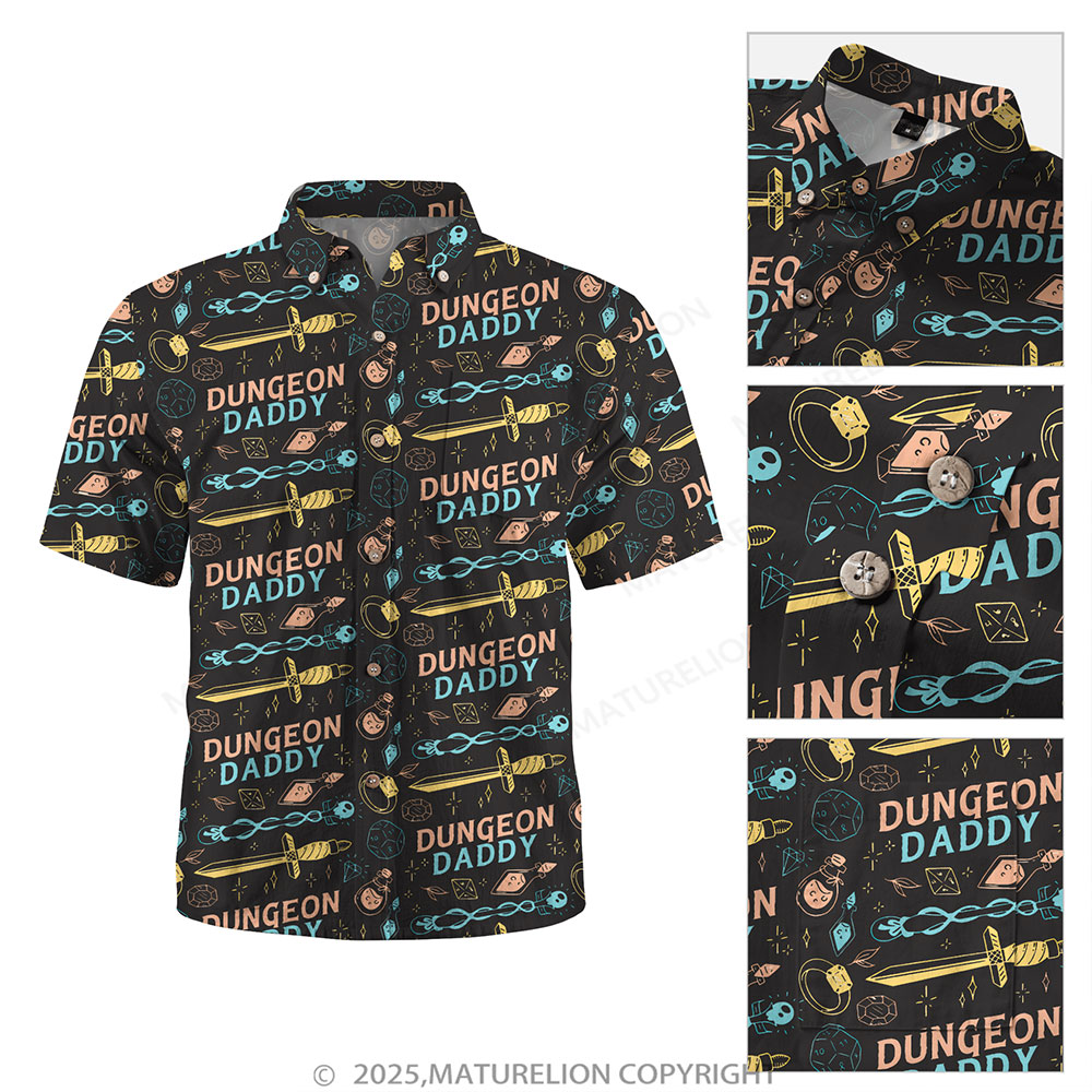 Maturelion Aloha Shirts Dungeon Daddy Button Up Shirt