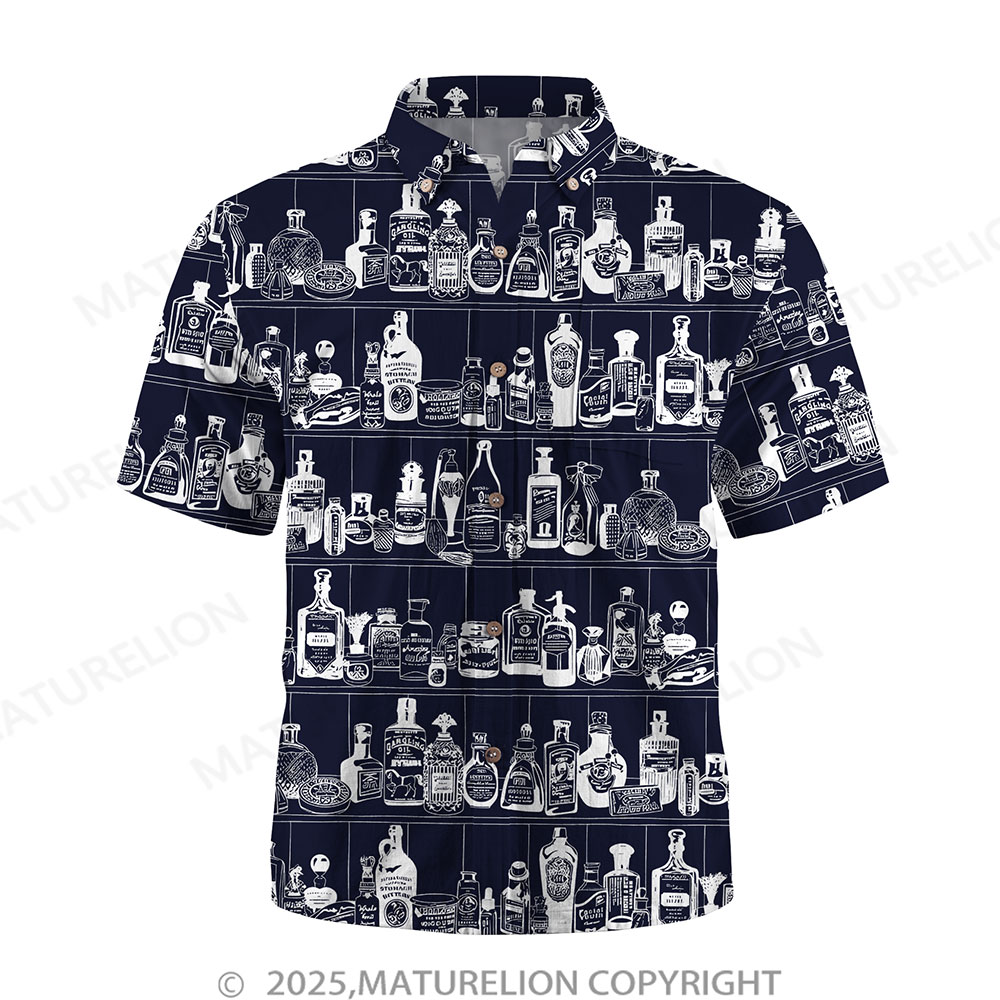 Maturelion Men's Hawaiian Shirt Pacific Flow Button Up Shirt