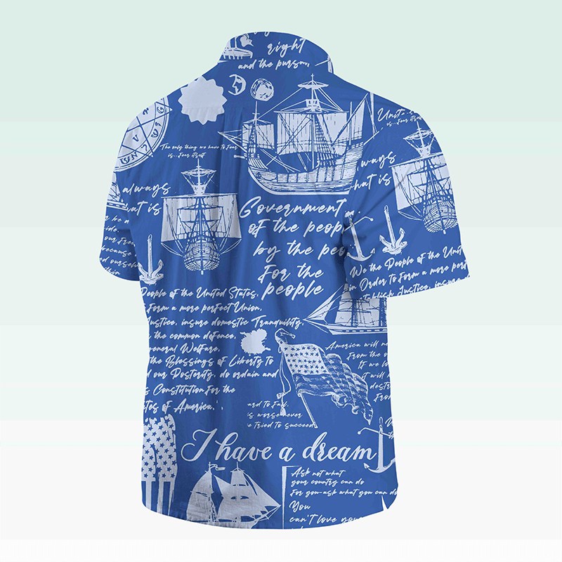 Maturelion Men's Button Pocket Shirt Helloice Steampunk Gold Compass Print Short Sleeve Hawaiian Shirt