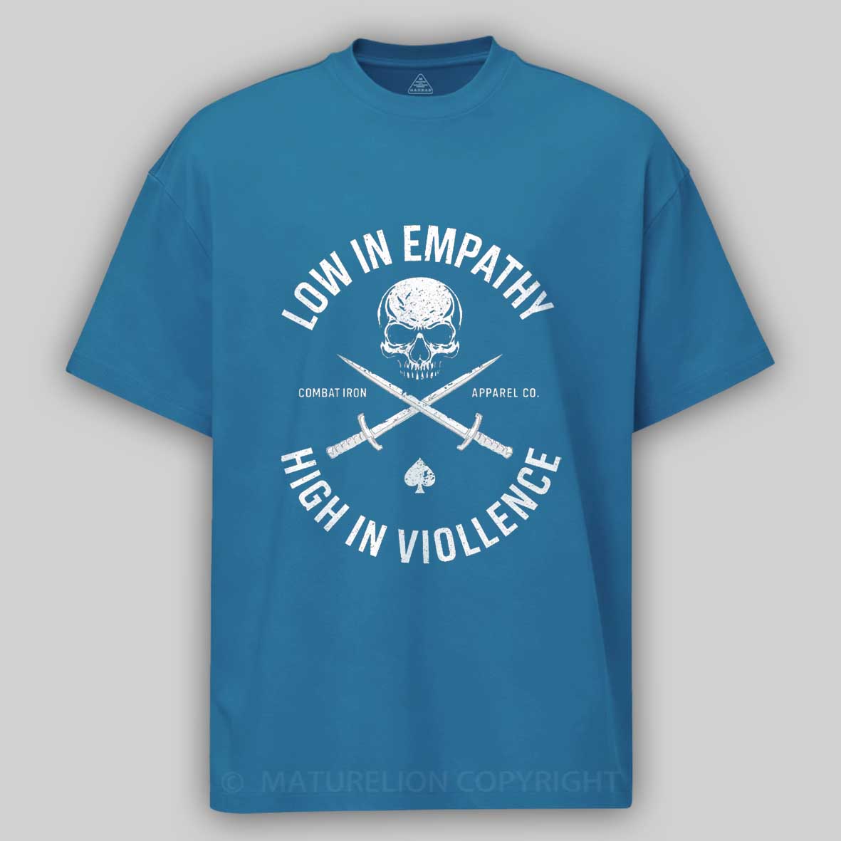 Maturelion Men's T-shirt Low In Empathy High In Violence Cotton T-shirt