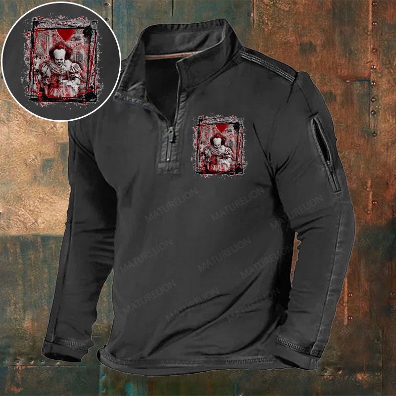 Maturelion Men's T-Shirt the Dancing Clown Scary Horror Lover Halloween Cotton T-Shirt