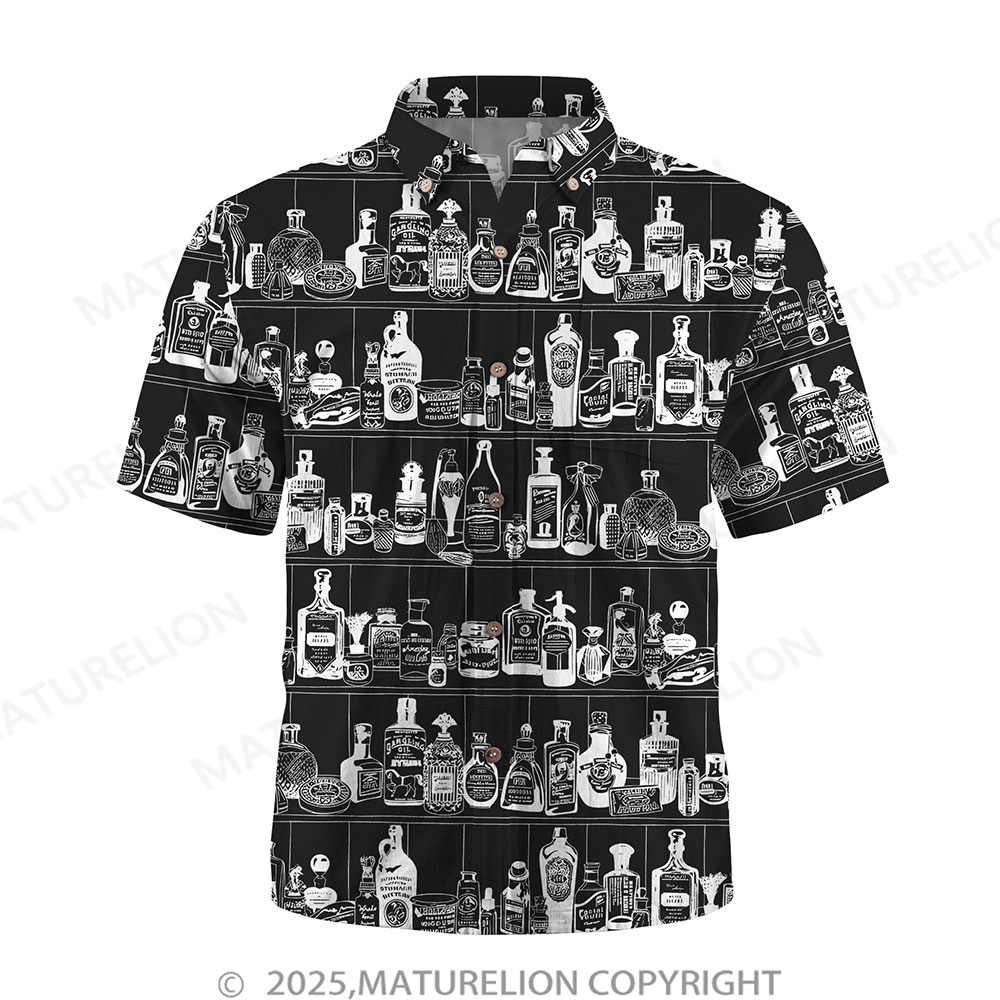 Maturelion Men's Hawaiian Shirt Pacific Flow Button Up Shirt